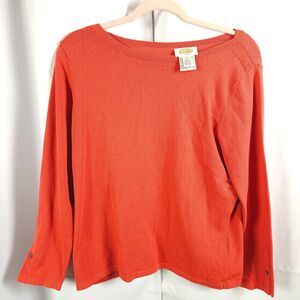 VTG Talbots Womens Medium Red Orangish Red Pullover Rayon Nylon Sweater